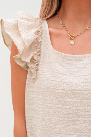 Gossamer Pink Textured Bow Knot Frilled Butterfly Sleeve Blouse