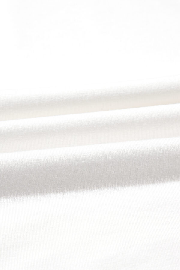 White Color Block Patchwork Half Sleeve Oversized T Shirt - Image 7