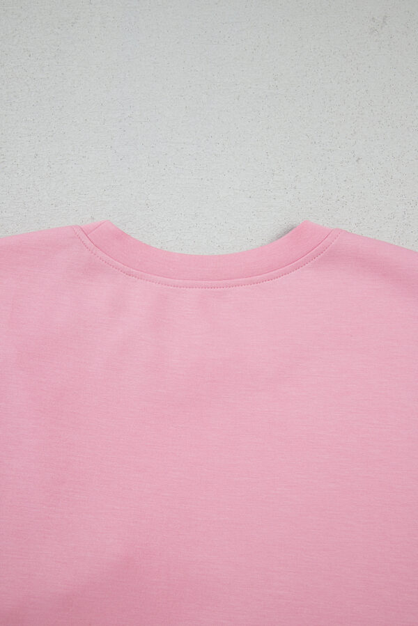 Pink Bow Applique Half Sleeve T-shirt - Image 7