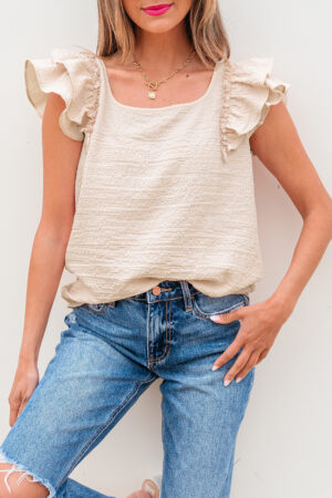 Gossamer Pink Textured Bow Knot Frilled Butterfly Sleeve Blouse