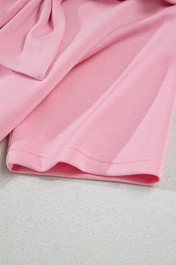 Pink Bow Applique Half Sleeve T-shirt - Image 8