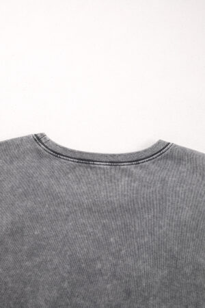 Philippine Gray Mineral Wash Half Sleeve Boyfriend Vintage T Shirt