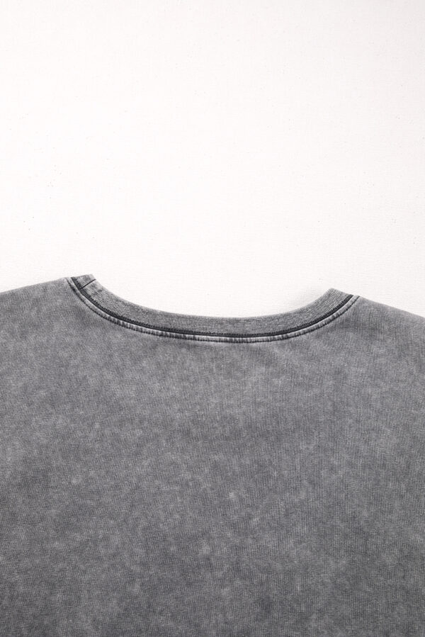 Philippine Gray Mineral Wash Half Sleeve Boyfriend Vintage T Shirt - Image 6